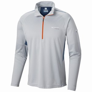 Columbia Titan Trail™ Half Zip Skjorta Herr Grå/Blå (TQILS0923)